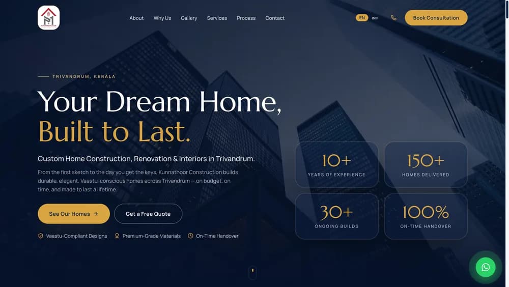 Kunnathoor Construction home page