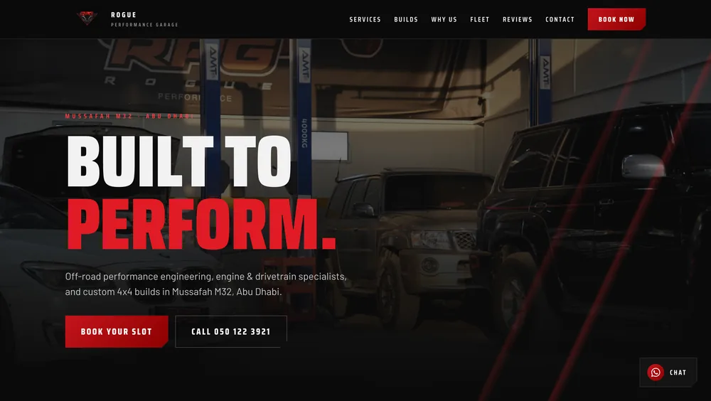 Rogue Performance Garage home page