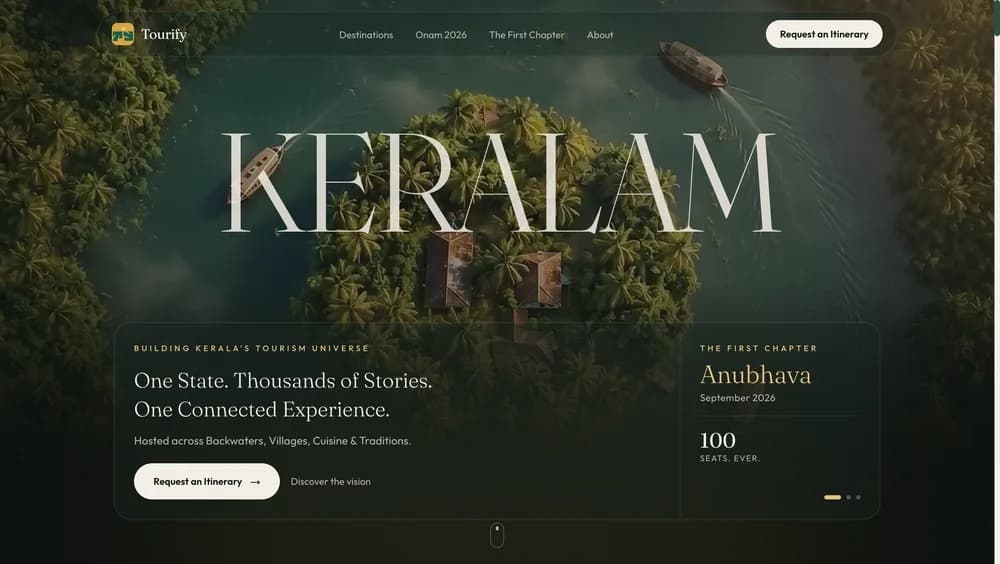 Tourify home page