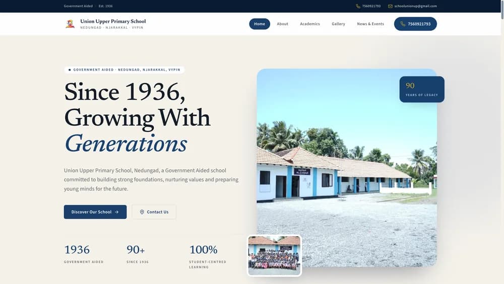 Union Upper Primary School home page